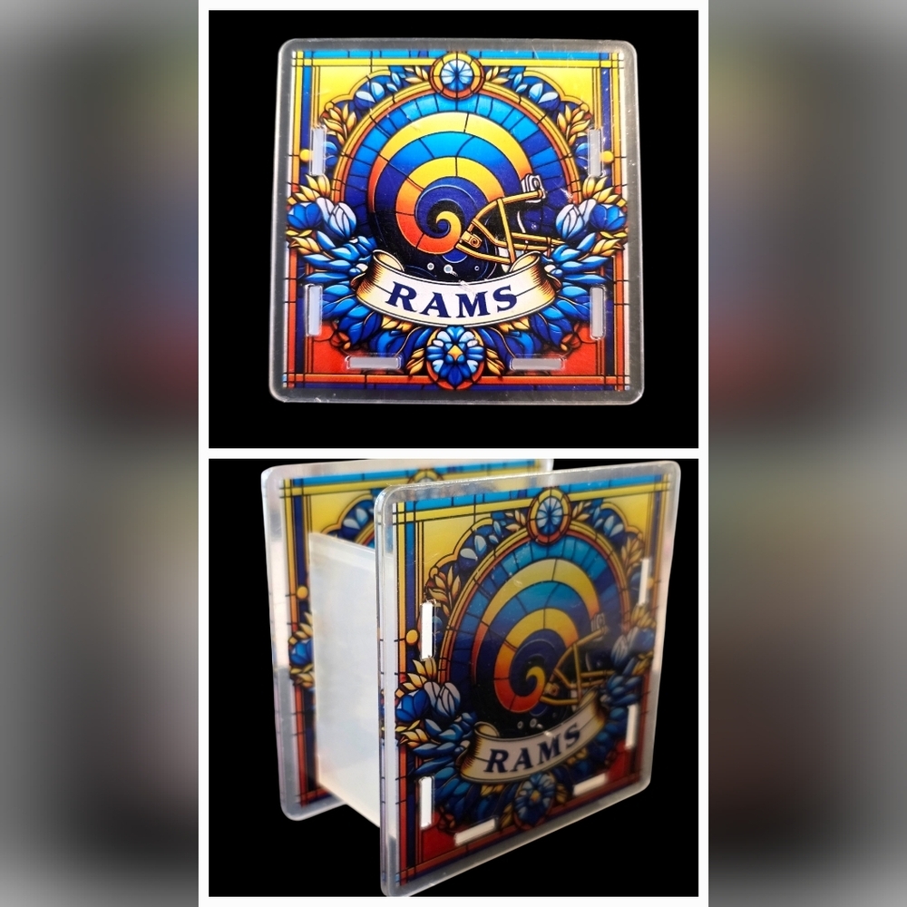Los Angeles Rams Stained Glass Style Display | 3.5 x 3.5 | NFL Decor
